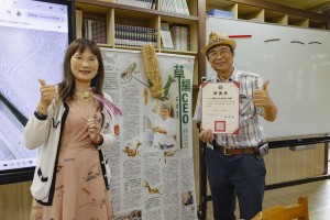 ▲蘇校長謝謝林三元老師來桃中裨益學子拓展視野。