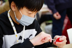 ▲平針縫完成要塞棉花了。